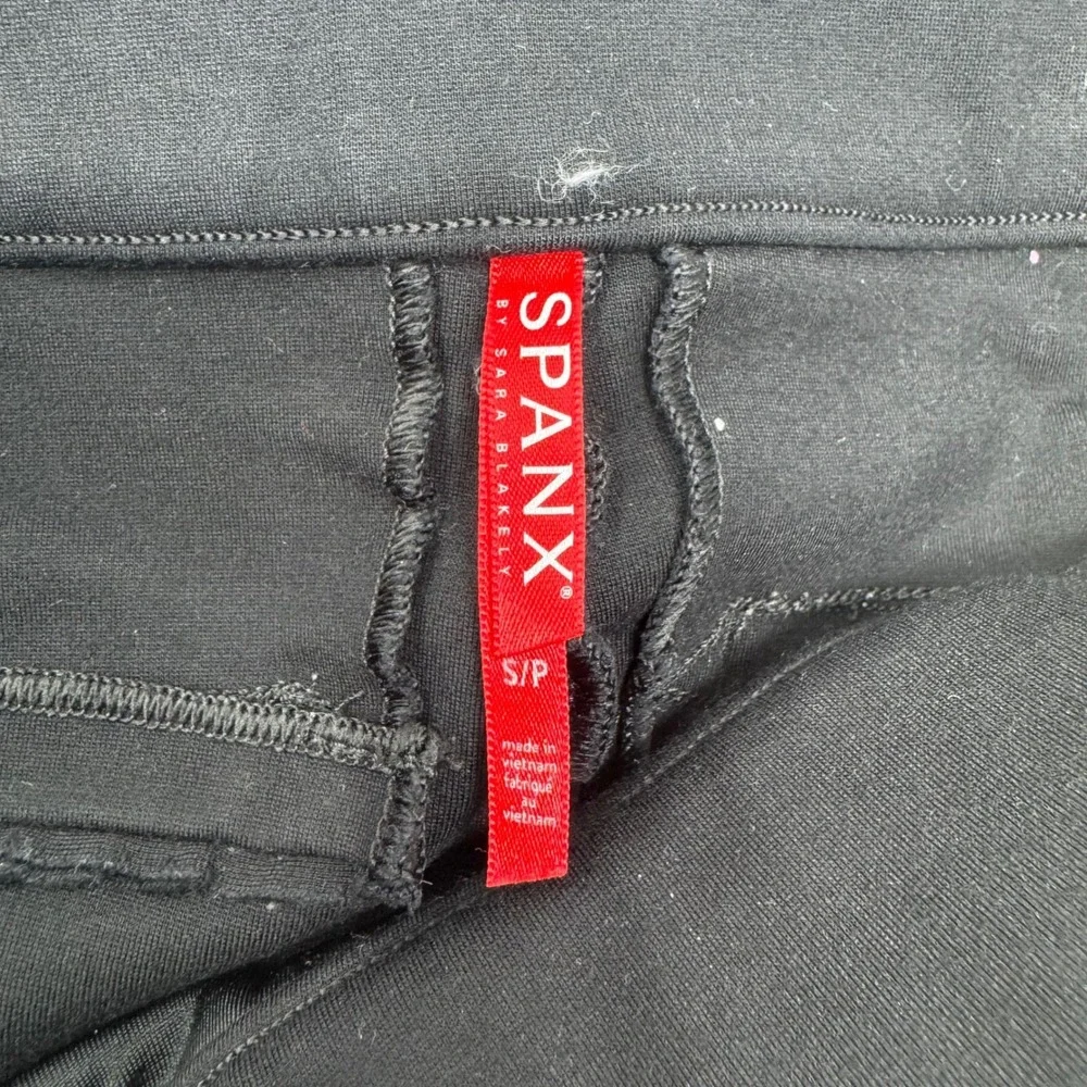 Spanx The Perfect Pant Women Small Black Cropped Skinny High Rise Ponte Slit Hem